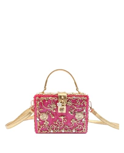 Sac de soirée en acrylique creux rose de haute couture pour femme