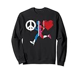Photo Gallery peace love and running - vintage simbolo della pace jogging amante felpa Photo Gallery peace love and running - vintage simbolo della pace jogging amante felpa