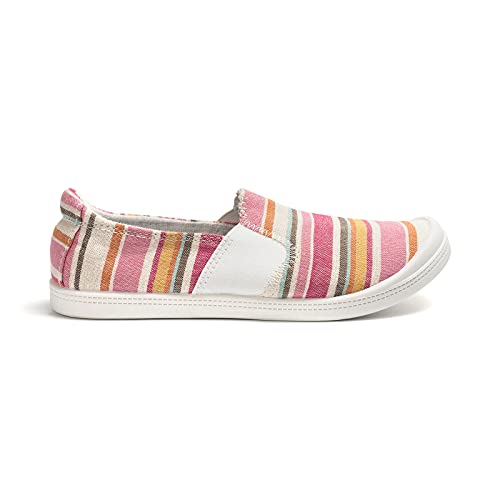 Image of FUNKYMONKEY Slip-On Canvas Sneakers for Women, Comfortable Lightweight Lace-Up Flat Casual Tennis Shoes Breathable Walking Shoes for Everyday Wear