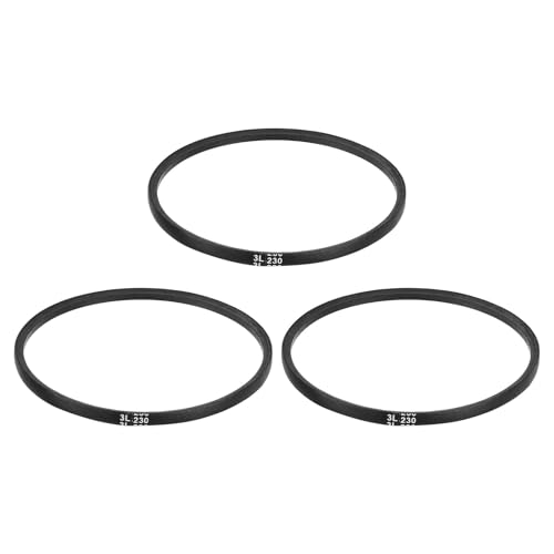 uxcell 3 Pcs 3L230 Classic Wrapped Rubber V-Belt, 23"(584mm) Outside Circumference, 3L Profile V Belt 3/8" Width 7/32" Height