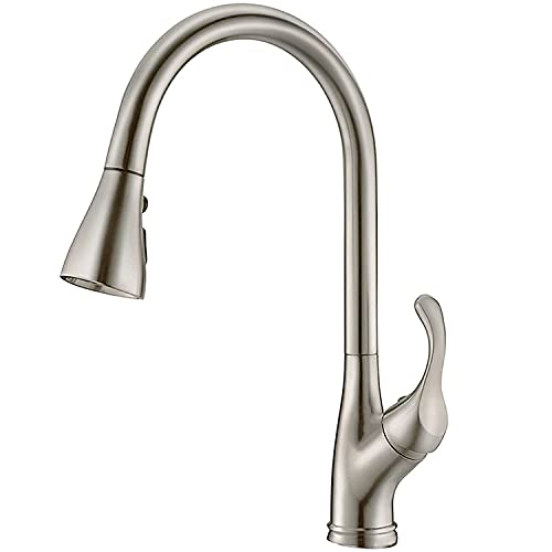 APPASO Pull Down Kitchen Faucet with Sprayer Brushed Nickel, Lead-free