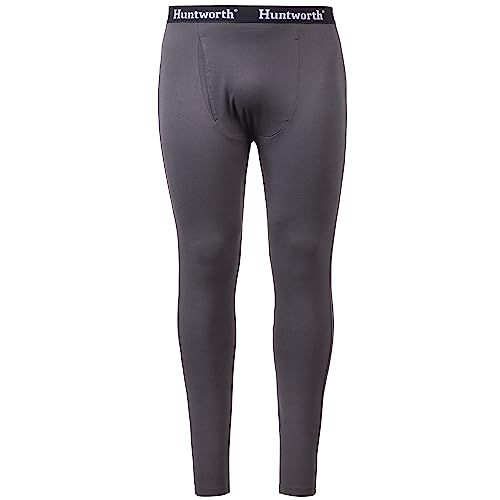 Huntworth Men's Casper Heat Boost Single Jersey Base Layer Pants (Dark Gray), X-Large