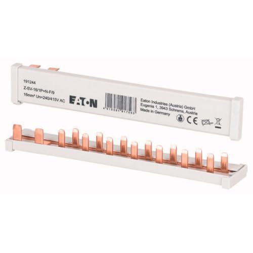 EATON 191244 - BARRETTE DE PONTAGE HORIZONTALE - GRIS - 16 MM² - 63 A - 9 Modules - DISJONCTEURS PH/N (Z-SV-16/1P+N-F/9)