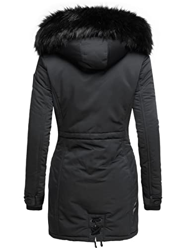 Navahoo Damen Warmer Winterparka mit Kapuze Luluna Prc Schwarz Gr. M