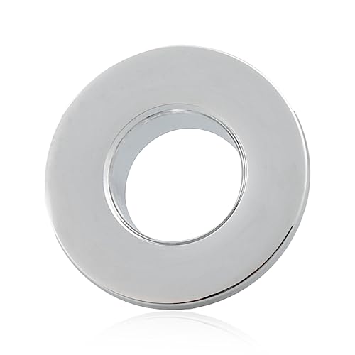 Cubierta de desbordamiento para fregadero, GLADFRESIT Copper Insert Hole Trim Ring Replacement Bathroom Kitchen Sink Decoration (Plata)