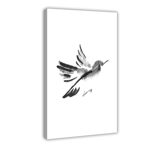 Aquarelle japonaise d'oiseaux sur toile pour créer un salon zen et relaxant