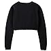 LIBREDGE Girls Cardigan Sweater Crew Neck Long Sleeve Cropped Cardigan Kids Casual Uniform Sweater for Girls Black Size 7-8