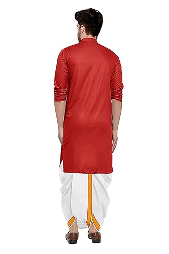 Image of Trustous Kurta Dhoti set for Mens (mahraj dhoti with kurta plain and classis look)