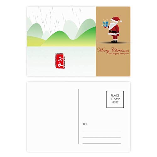 Cartes postales eau de pluie Père Noël lot 20 pièces pour embellir une cuve de jardin grise