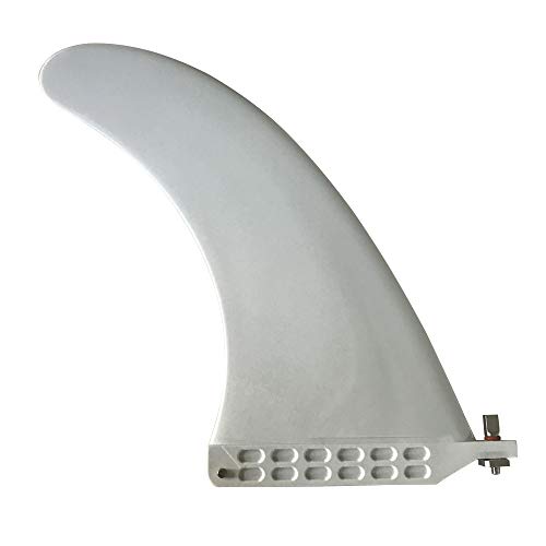 UPSURF 6.5'7' 8'9' 10'Longboard y Sup Single Fin - Tornillo sin Aletas sin Herramienta - Aleta Central para Tablas de Surf y Tablas de Paddle (Blanco 9 Inch)