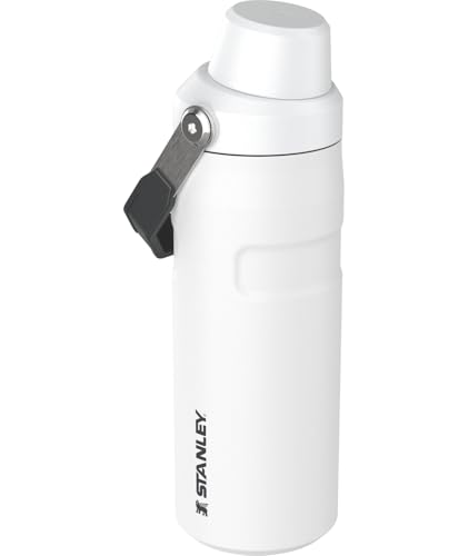 Image of STANLEY IceFlow Fast Flow Bottle, 16 oz, Chalk | Angled Spout Lid | Lightweight and Leakproof for Travel and Sports | Easy Carry Handle | Insulated Stainless Steel | BPA-Free
