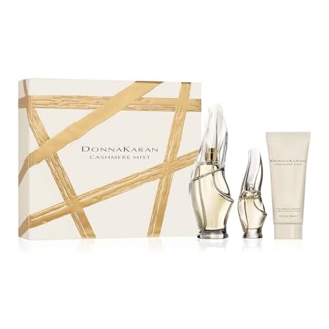 Donna Karan Cashmere Mist Eau de Parfum Essentials 3 Piece Gift Set For Women - Perfume Spray 3.4 Fl. Oz., Mini Perfume Spray 0.5 Fl. Oz., & Body Lotion 3.4 Fl. Oz. Cover