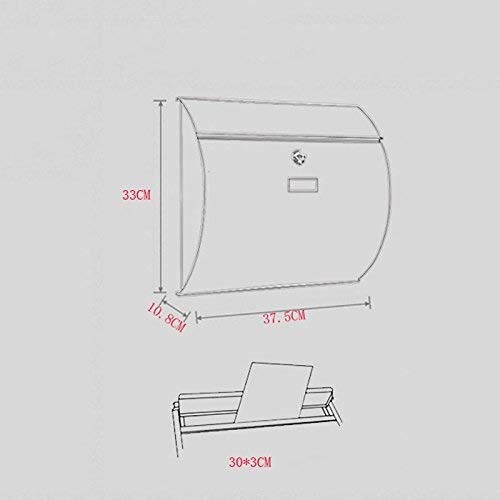Boîte aux lettres A4 extérieure étanche pour courrier protégé