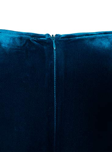 Fantaist Pencil Dresses, Women's Deep V Neck Wrap Ruched Velvet Evening Cocktail Dress (XL, FT641-Dark Cyan)