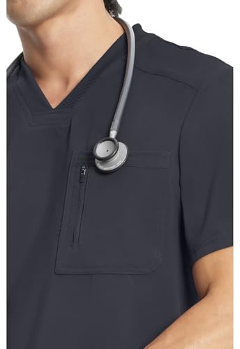 Image of Cherokee Infinity Mens Scrubs Top V-Neck Modern Fit 2 Pocket 360 Stretch