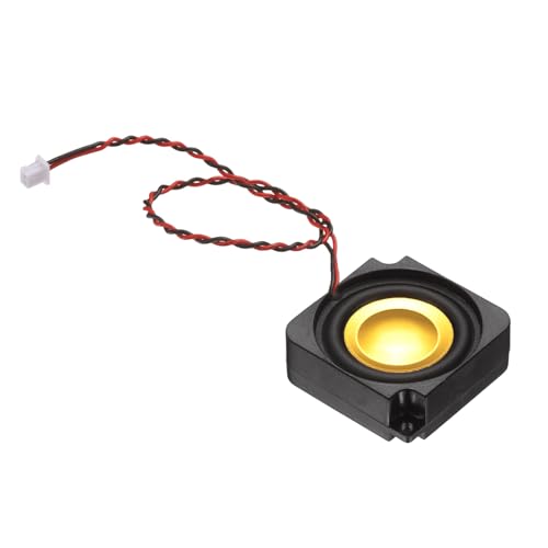 PATIKIL 3 Watt 4 Ohm Mini Speaker, 1PCS Full-Range Mobile Portable Advertising Machine Micro Loudspeaker Connector for Small Electronic Projects, Black Gold