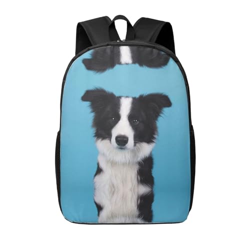 Sac à dos léger Border Collie avec imprimé graphique moderne et finitions épurées