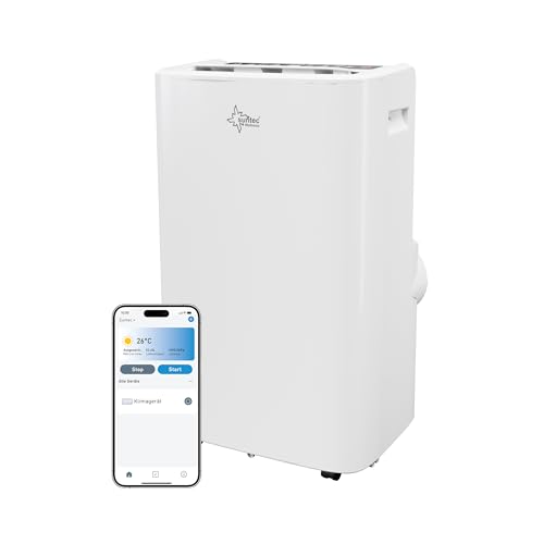 SUNTEC Mobiles Klimagerät Coolfixx 16000 BTU APP Klimaanlage mobil und leise mit Smart App Steuerung Entfeuchter für Räume bis 70 qm Mobile Kühlung & Heizung für zuhause 16.000 BTU