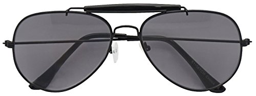 Photochromic Adaptive Clear Lens Aviator Glasses W/Sun Senor Transition Light Tinted Sunglassses (Black, 60)