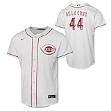Nike Elly De La Cruz #44 Cincinnati Reds Player Jersey - Youth Boys (8-20) (US, Numeric, 10, 12, Regular, Home White)