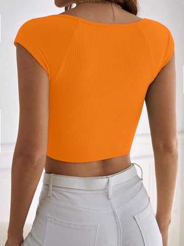 Image of Aahwan Women's Polyester Fitted Royal Solid Square Neck Rib-Knit Form Tee Top (KV-294)