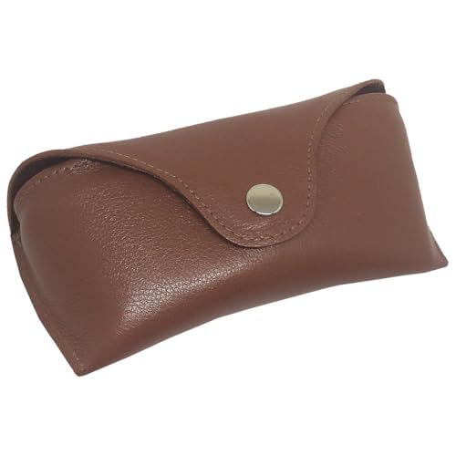 Case Estojo Couro Legítimo Óculos Com Alça Cinto E Anti Esmagamento Havana