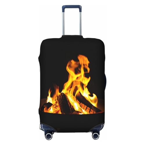 Camping Bonfire Elastic Travel Luggage Cover, Washable Spandex Suitcase Protector, Anti-Scratch Fits 18-32 Inch