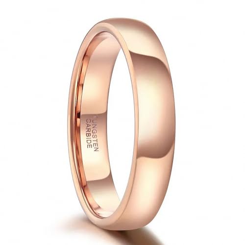 Anillo de boda de carburo de tungsteno para mujer alianza de compromiso rosa 18k