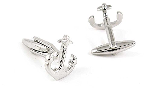 Par de mancornas para hombre modelo ID170020 diseño ancla miniatura 2