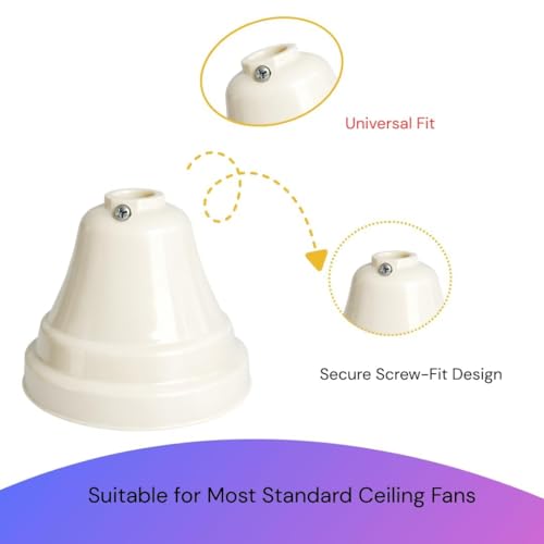 Image of Nechu KitchenCeiling Fan Canopy Cover, White, 1 Pair