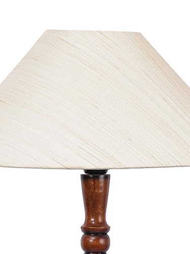 Image of Devansh Off-White Coolie Cotton Wooden Floor lamp -33