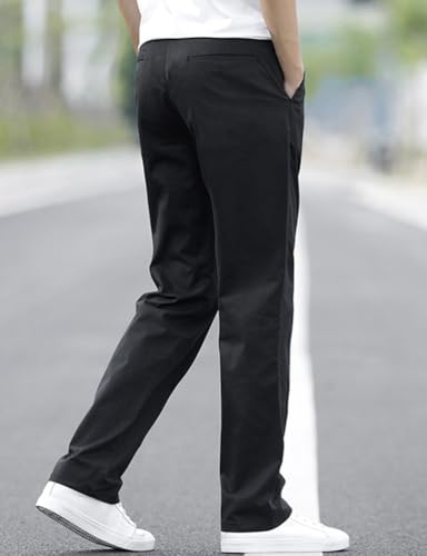 Kinghua Cotton Pants for Men Summer Casual Straight Leg Relaxed Fit Slacks Work Trousers Dress Pants3
