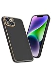 シズカウィル iPhone 14 用 ケース カバー 耐衝撃 スマホケース エレガントーン 1個入り ブラック
