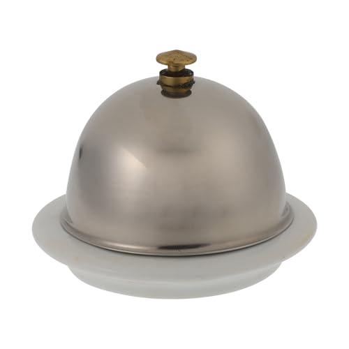 TOYANDONA Bol à Beurre Céramique avec Couvercle Inox pour Service et Conservation Plat à Fromages Fondu et Condiments Récipient Pratique pour Cuisine...