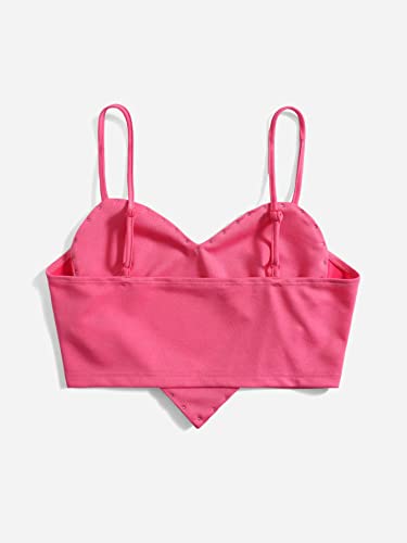 WDIRARA Women's Cami Heart Pearl Crop Top Sparkly Outfits2