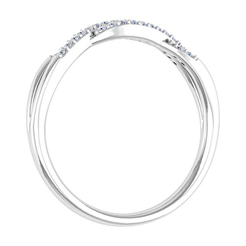 1/10 Carat (ctw) 10K Gold Round Diamond Ladies Swirl Stackable Anniversary Ring (I1-I2 Clarity)2