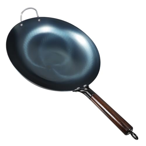 Wok tradicional de hierro con fondo redondo y recubrimiento antiadherente miniatura 1