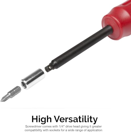 Image of NEIKO 10573B 1 /4 inch Torque Screwdriver Set, 20 Hex Bits, 10 to 50 In-Lbs, Long Shank Screwdriver Torque Wrench, Adjustable Inch-Pound Torque Screwdriver for HVAC and Gunsmiths (Pack of 25)