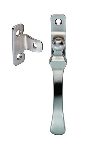 VICTORIAN - CASEMENT FASTENER (WEDGE PATTERN - LOCKABLE) SATIN NICKEL, 58mm x 16mm