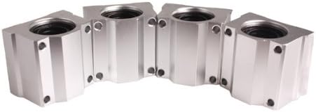 Vktech 4 Pcs SC20UU 20mm Aluminum Linear Motion Ball Bearing Slide Bushing for CNC
