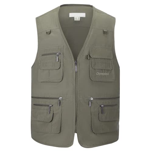 Riutiru Men's Versatile Outdoor Travel Sports Vest, Multiple Pockets For Work Fishing, Hunting, And Tactical Missions (As1, Alpha, M, Regular, Regular, Green-Thickened#4) #TOP13