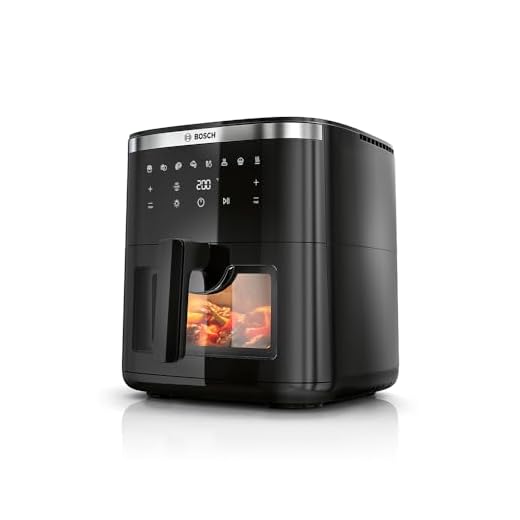 Friggitrice Ad Aria Bosch Serie 6 Friggitrice ad Aria MAF671B0, Air Fryer XXL, Capacità 7,2 L, 7 Programmi Preimpostati, Finestra sul Cestello Illuminata, Cottura Fino al 65%* Più Veloce, Nero