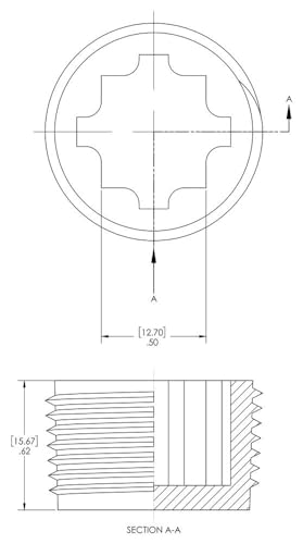 Tapón roscado de plástico 3/4 NPT accesorio tubería P-68V Caplugs PE-HD rojo 3