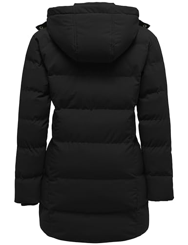 WenVen Women's Warm Thickened Parka Coat Winter Puffer Jacket with Removable Hood2