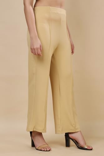 Image of Women's Polycotton Comfort Fit Straight Trousers - Lightweight, Flexible & Skin-Friendly Pants for Work, Travel & Casual Style