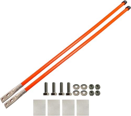 SEASAIL Snow Plow Blade Marker Guide Kit High Visibility Orange with Stainless Steel Joint Compatible with Most Snow Plow Not Easy to Break 36″ Steel Wire Construction