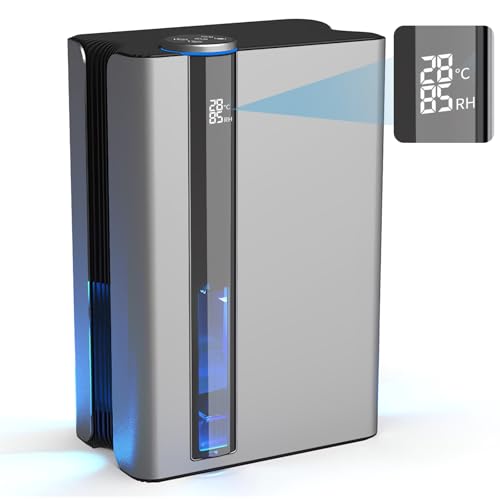 Catálogo de Deshumidificador Steren - solo los mejores. 42 2800ml Deshumidificador para la humedad, Pantalla Inteligente de Humedad Temperatura, Deshumidificador Silencioso, 7 Colores de luz Led, Apagado AutomáTico, Apto para Hogar,...