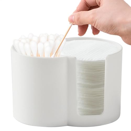 Dispenser per cotton fioc, supporto per batuffoli di cotone, Dispenser per tondi di cotone Dispenser Qtip a doppio foro, Dispenser per dischetti di cotone, porta stuzzicadenti portatile, contenitore p