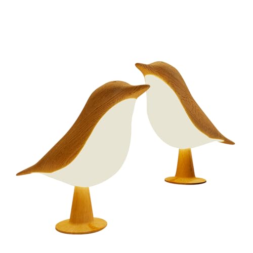 CATAVANA - Lot de 2 Lampes de Nuit Tactiles Oiseau - Rechargeables USB - LED - 6W, 3 Couleurs Ajustables (3000K-6000K) - Variateur d’Intensité - ABS+PC - Autonomie...