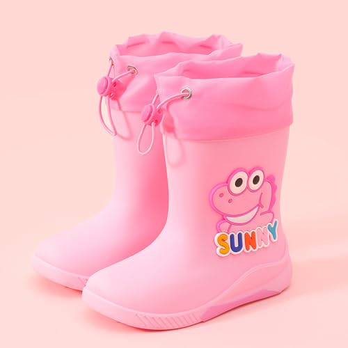 Boys Girls Dinosaur Rainboots Easy-On Lightweight Waterproof Rubber Boots Adjustable Outdoor Playing Rain Boots4